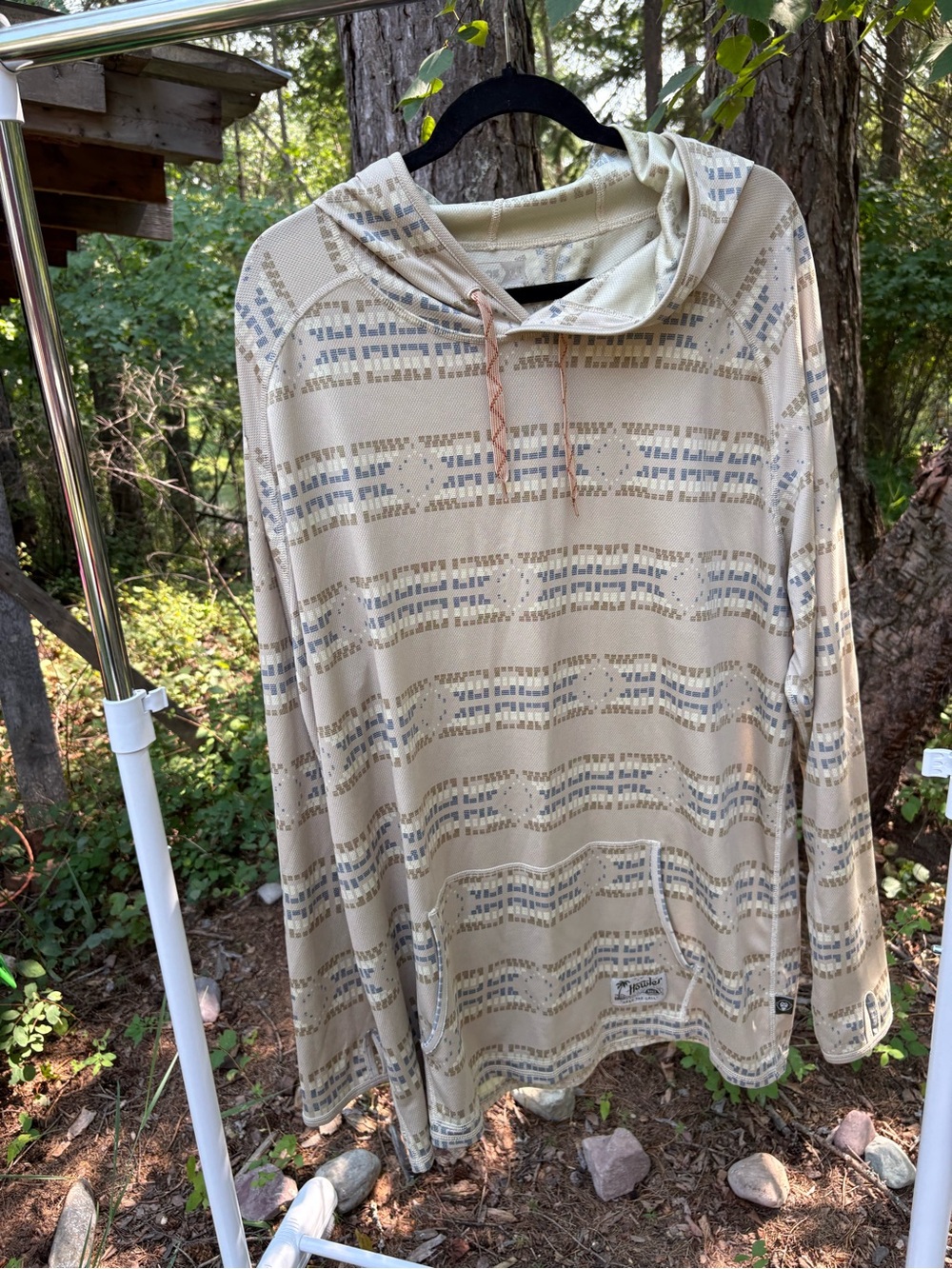 Howler Brothers Beige Patterned Sun Shirt with Hood